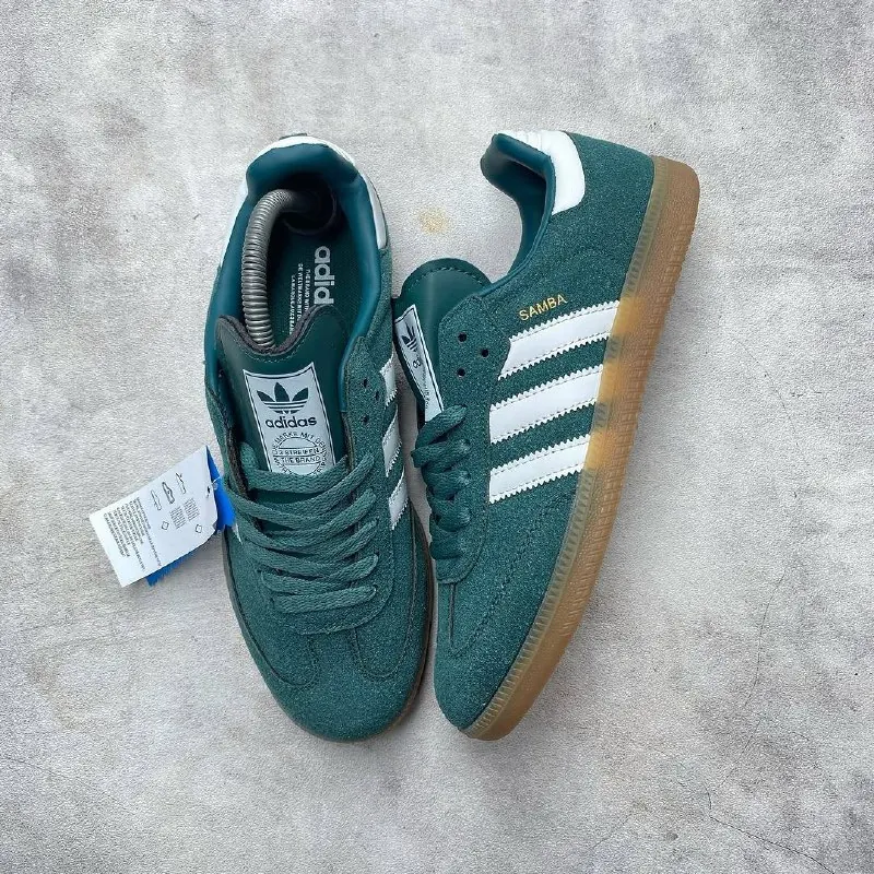 Green suede sneakers