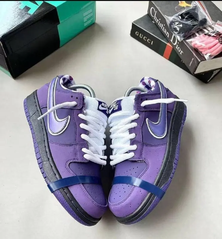 Purple low-top sneakers
