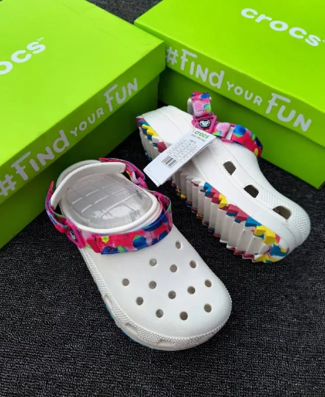 White crocs with charms